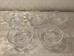 ネコ耳様の足3 付 ガラス小鉢 5個 TOYO GLASS Bulky 未使用