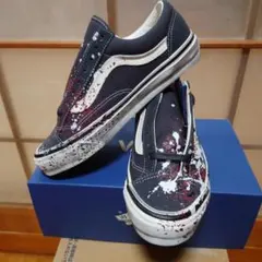 未使用ハンドペイントVans フレイムデザイン スニーカー28cm 黒
