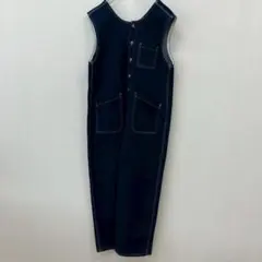 【a1407】Java 極美品 別注 オーバーオール デニムサロペット 紺 Mのサムネイル