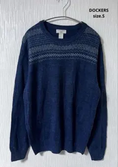 DOCKERS ドッカーズ　ニット セーター　ネイビー.ブルー系　サイズ.S