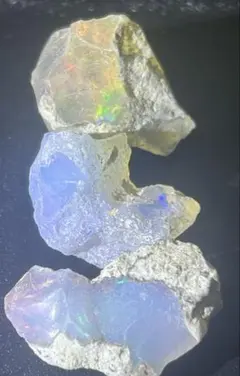 オパール 原石 エチオピア産 15.5ct 鉱物　標本　3個セット