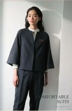 ブラック ノーカラージャケット