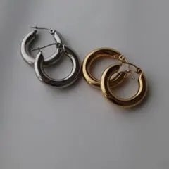 【当店No.1人気！】錆びない◎サージカルステンレス チャンキーフープピアス