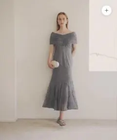 leja 2WAYオフショルダーパフスリーブマーメイドワンピースドレス