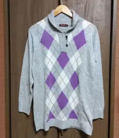 DECOY アーガイル柄 セーター L