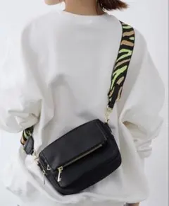 TOPKAPI COULEUR ナイロンコンビフラップショルダーバッグ ブラックのサムネイル