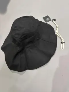 新品 UVカット つば広ハット あご紐付き ブラック 日よけ紫外線対策 小顔効果