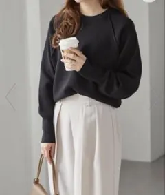 RANAN スウェットライクニット　新品　ブラック