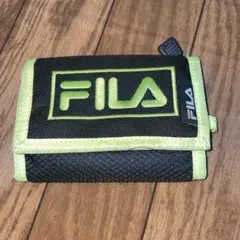 FILA 三つ折り財布 ブラック×ライムグリーン