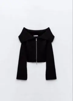 未使用zara ジップアップリブニット カーディガン