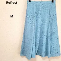 Reflect フレアスカート 総柄 裏地付き ウエストゴム ライトブルーのサムネイル