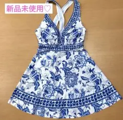 【新品未使用】水着　花柄　ワンピース水着　ブルー　レディース　SHEIN