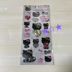 ★キティ キラキララインストーンシール　ブラック