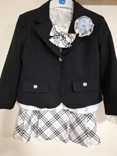 女の子　フォーマルセット 130cm 黒ジャケット チェック柄スカート　卒園式