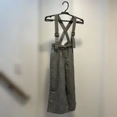 GU チェック柄 サスペンダー付きオーバーオール 110