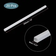 20個入り 0.31" プラスチックモデルチューブ スクエアチューブ DIY