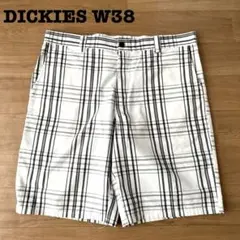Dickies ディッキーズ チェック柄 ハーフパンツ 白 黒 W38 古着のサムネイル