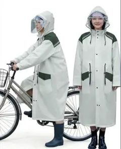 【✨新品・送料無料✨】 レインコート 自転車対応 リュックOK グリーン