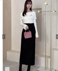 グレイル　ラメスパンコールツイードタイトスカート　リエンダ　スナイデル