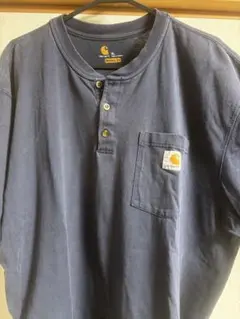 Carhartt ネイビー ヘンリーネック Tシャツ