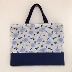 ハンドメイド　レッスンバッグ　ロケット柄　宇宙柄　男の子用　入園グッズ