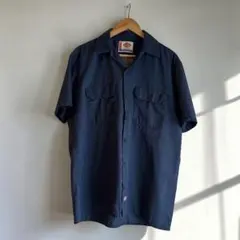 【美品】Dickies Work shirt ネイビー M