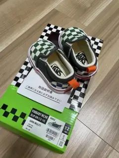 VANS V98BABY MCHK SLIP ON 12cm グリーン/マルチ