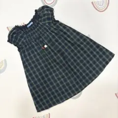 ファミリア　ネイビータータンチェック　ワンピース　110センチ　familiar