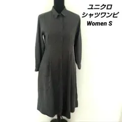 UNIQLO シャツワンピース Sダークグレー◇ユニクロ