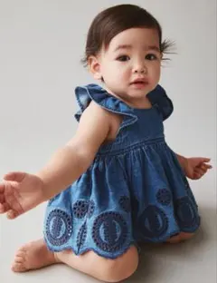 GAP BabyGAP ギャップ デニム フリルワンピースセット 重ね着