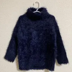 RUGGED WORKS シャギータートルニット セーター 紺 100 新品