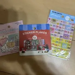 フレークシールセット2個、クレヨンしんちゃん タイルシール 1個