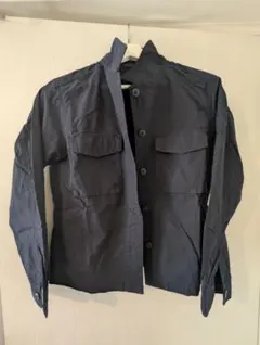 ネイビー コットンミリタリーシャツジャケット M