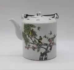 UJ29-2 中国美術 清朝 染付人物画急須 青花水注 煎茶道具 時代茶壺 唐