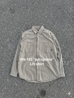 00s patagonia ポルトガル製　長袖シャツ　チェック　ブラウン　02年のサムネイル