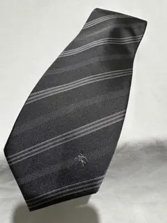 バーバリーブラックレーベル　ネクタイ　ホースロゴ　刺繍　グレー