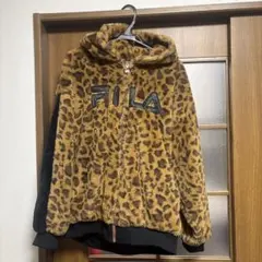 【FILA】レオパード柄 ファーブルゾン フーディ Lサイズ