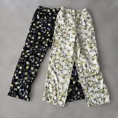 GU✖️KEITA MARUYAMAレモン柄ワイドパンツ XSホワイト＆ネイビー