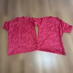 赤 柄入りTシャツ LL