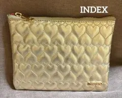 未使用●●index●●ハート型押し　ファスナーポーチ　ゴールド　フラットポーチのサムネイル