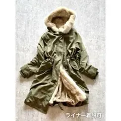 リアルラビットファー✨2WAY モッズコート M フェアリーグランジ 森ガール