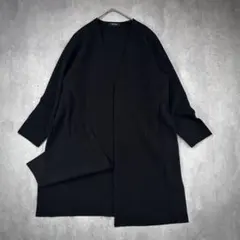 C460 美品 UNTITLED ロングニットカーディガン 長袖 44 黒 春秋