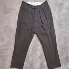 NEAT ウールスラックス ワイドストレート チェック ブラック パンツ