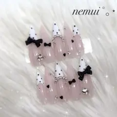 No.50 ネイルチップ ピンク 白 韓国 量産型 フレンチガーリー ワンホン