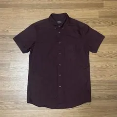 【美品】A.P.C. 半袖シャツ ワインレッド cotton100%