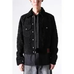 masu ブラック スエード フラワーカットワーク ジャケット - メルカリ