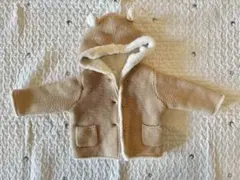 GAPベビー　ベージュ フード付きニットアウター　ボア　くま耳