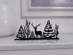 クリスマス　トナカイ　ラインアートオブジェ