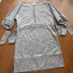 Milktea グレー 五分袖チュニック