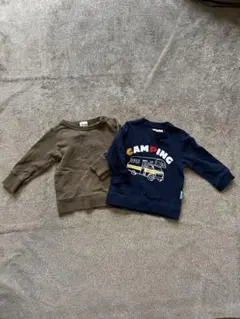 【最終価格】ベビー キッズ 80 プリント トレーナー 2点セット 秋春